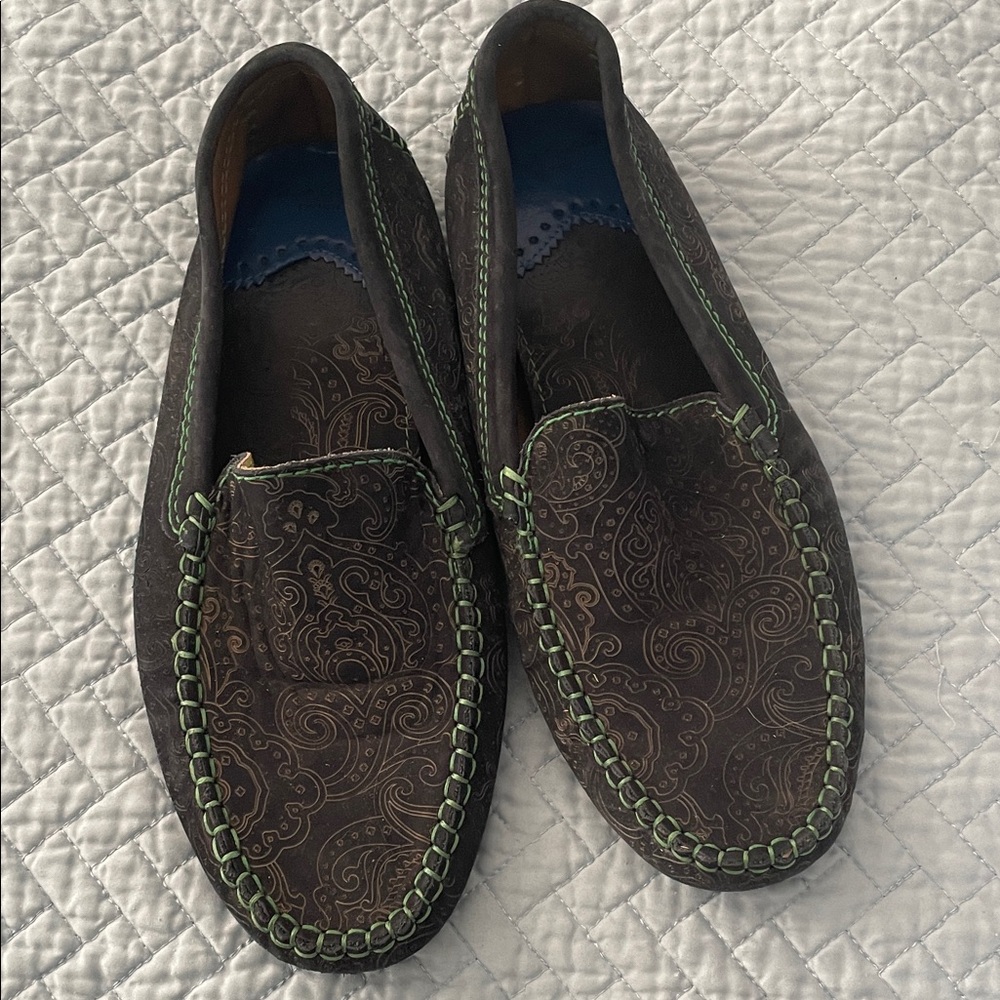 Robert Graham Blue Loafers with Green Accents